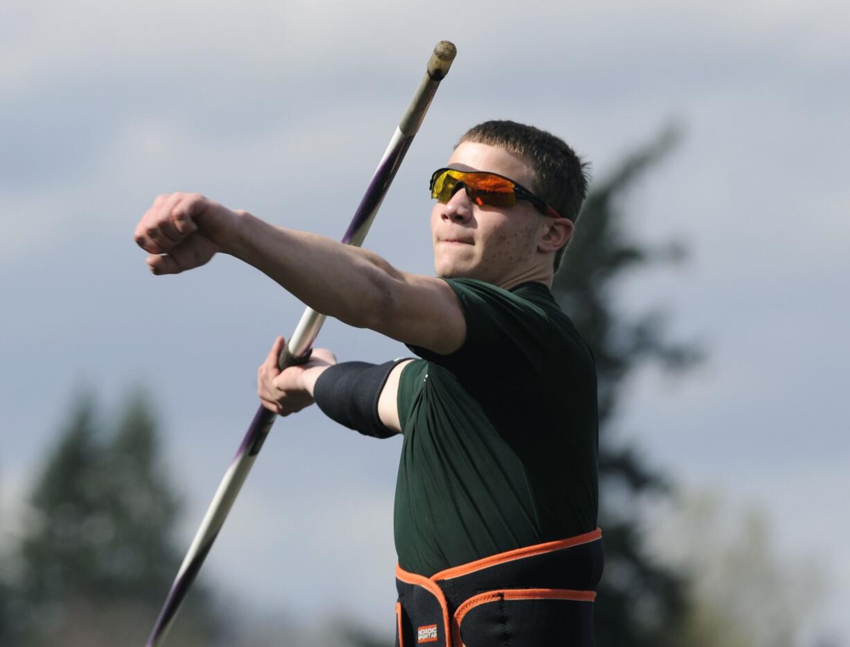 Sean Keller won the javelin title for boys ages 17-18 at the U.S.