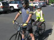 John Pierce and Kenedy Williams were one of 16 tandem cycling teams representing the Washington State School for the Blind at the Vancouver Courthouse Criterium.