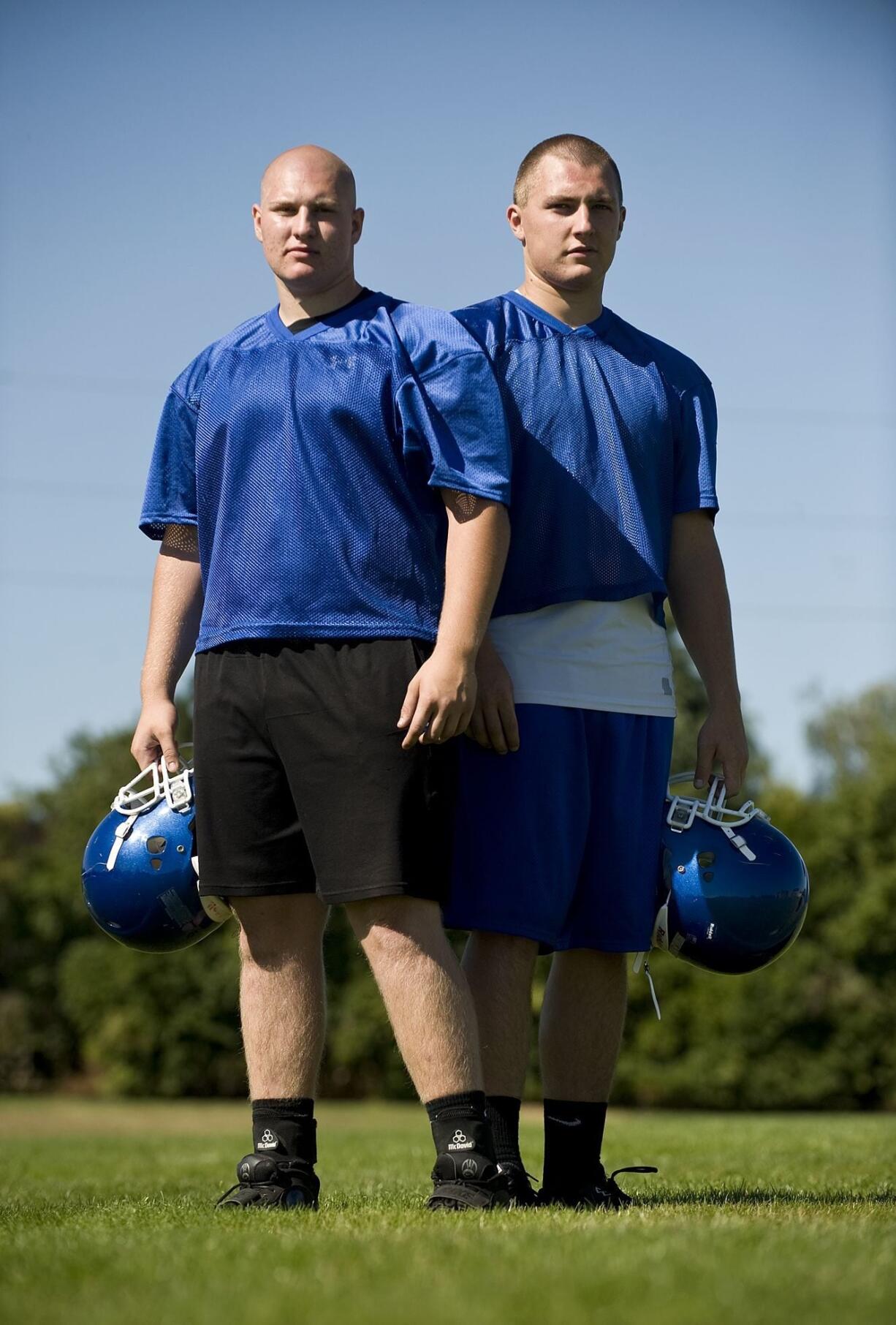 Josh Stolz, left, and Ryan Johnson anchor both lines for Mountain View, but their biggest value might be in setting a positive example for other players in the program.