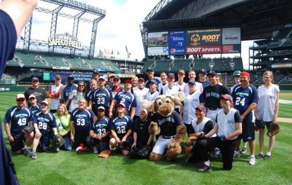 Clark County Special Olympics athletes played a pre-game match against the Special Olympics Metros at Safeco Field in Seattle.