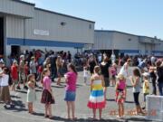 Children played games while The Giving Closet gave away free school supplies to those in need.