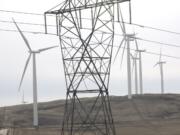 Power lines near Goldendale are at capacity because of power being generated by area wind turbines.