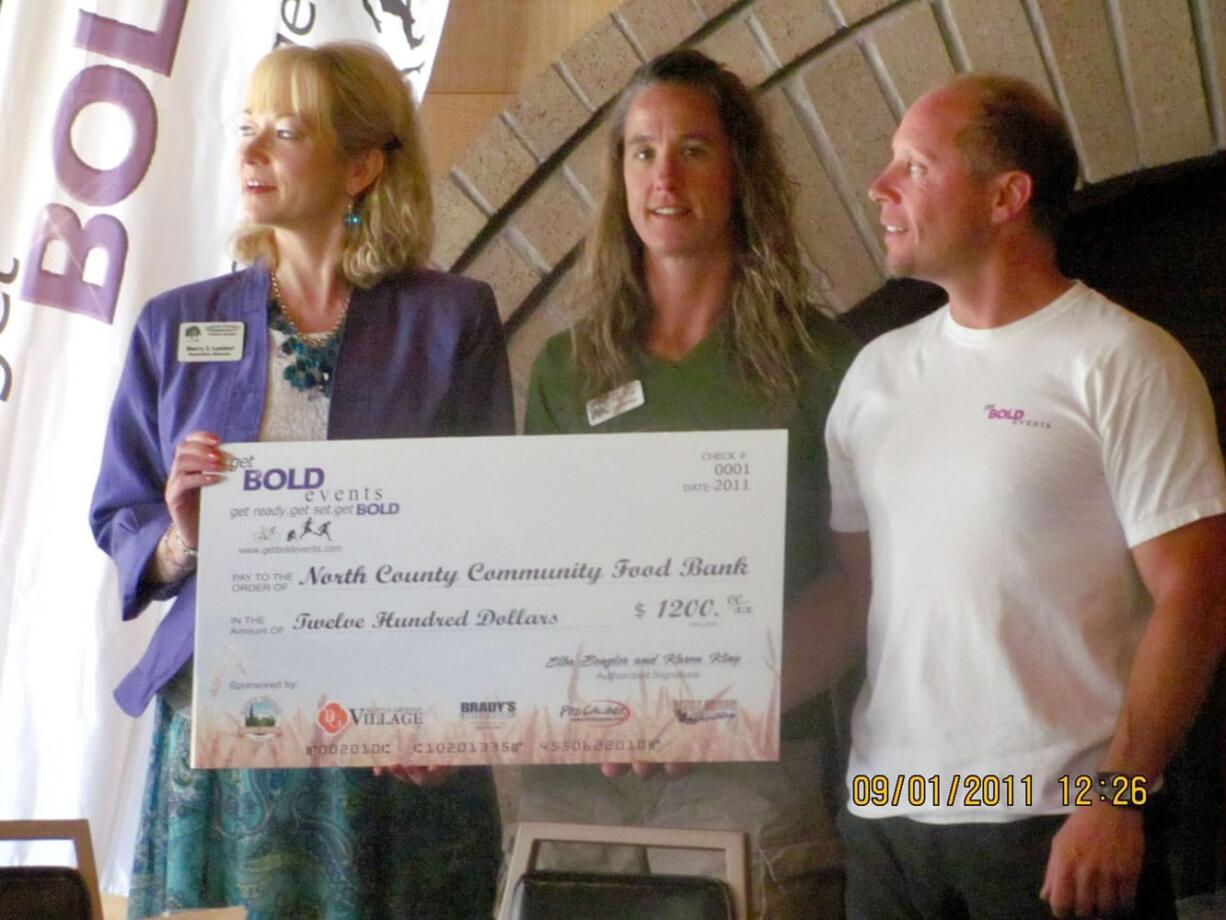 Get Bold Events donated $1,200 to the North County Community Food Bank.