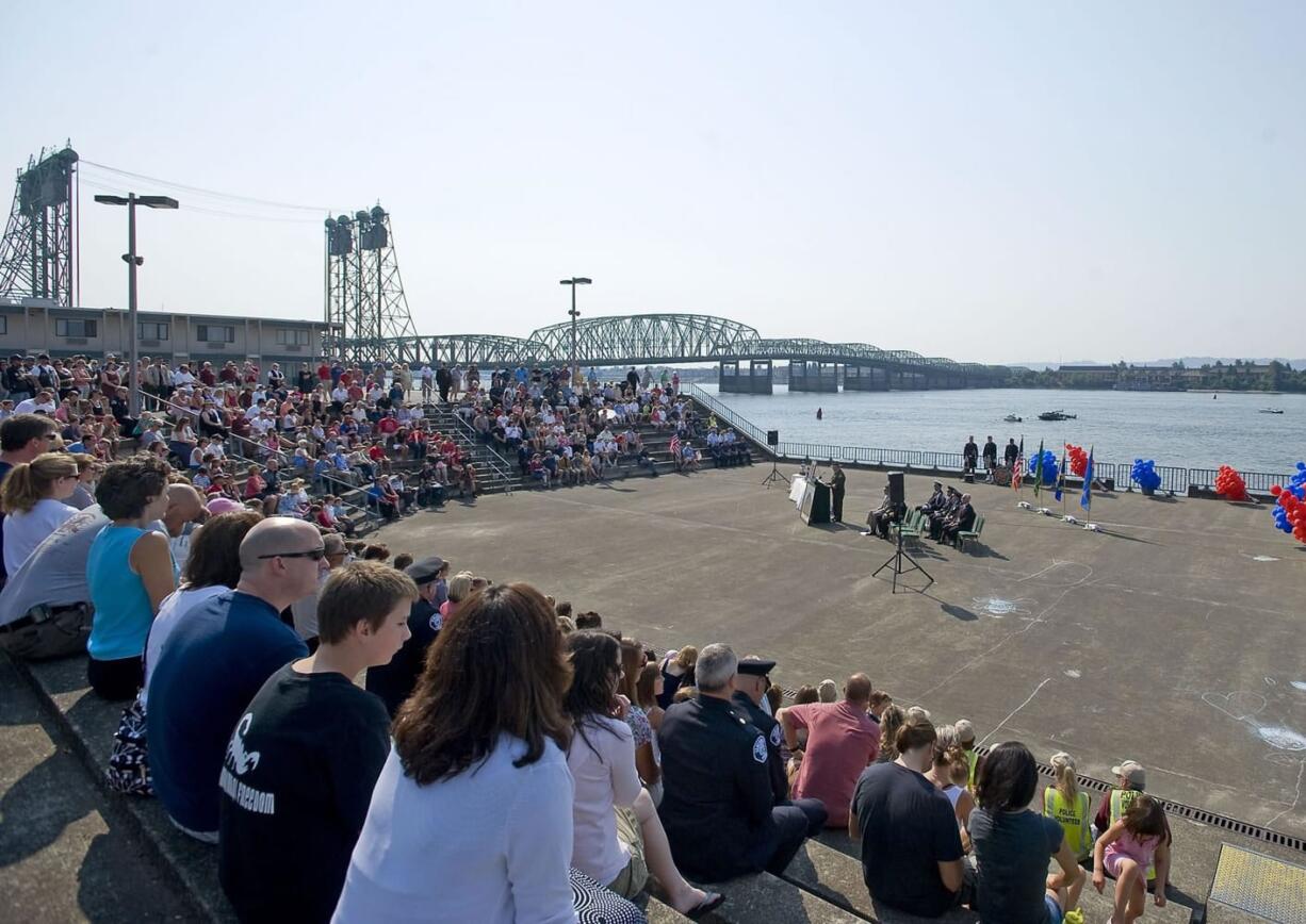 An estimated 400 people attended the 10th Anniversary 9/11 Remembrance at Vancouver Landing on Sunday morning.