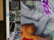 National Weather Service meteorologists use a variety of computer models and graphics to build forecasts, including water vapor, wind direction and satellite imagery.