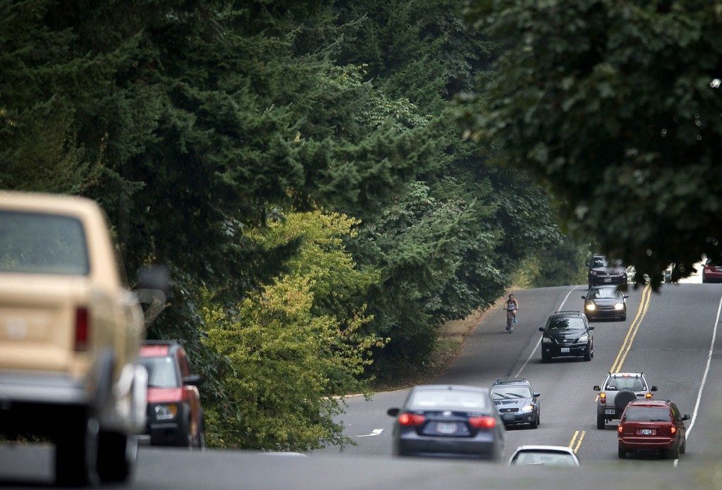 Heavy afternoon traffic flows west on Northeast 18th Street near 153rd Avenue in 2016.