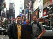 Australian police officers Greg Bishop, from left, and Michael Ackery, and Clark County sheriff's Sgt. Shane Gardner traveled to New York City this month to pay respects to first responders who died in the Sept.