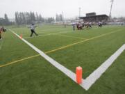 Clark County Youth Football teams, like the one seen here, could play on new turf at Fishback Stadium next year, if Washougal School District officials' goal to replace the existing turf comes to fruition.