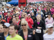 More than 3000 women start the annual Girlfriends Half Marathon, Sunday, October 16, 2011.