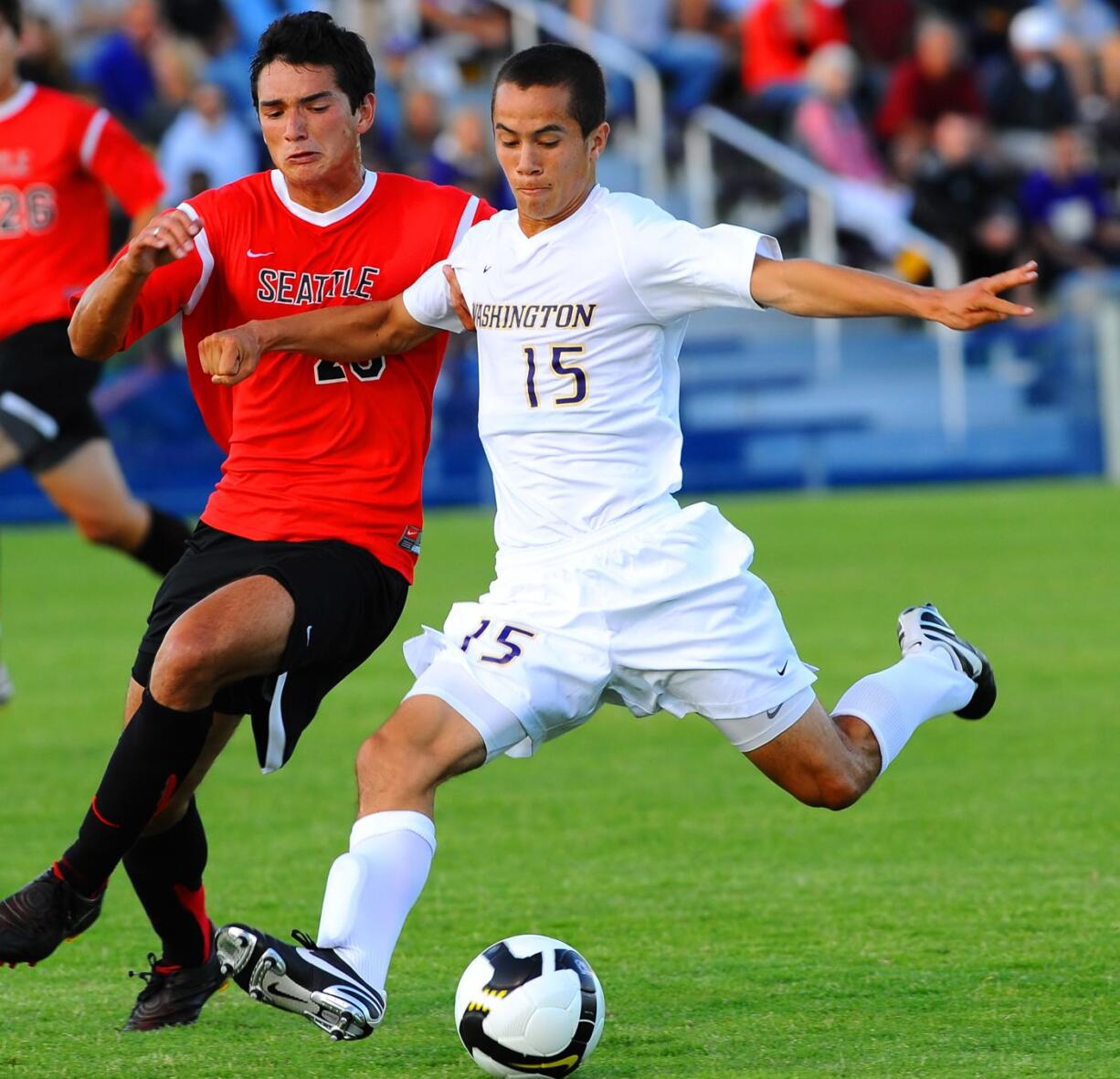 University of Washington senior forward Brent Richards (15), a graduate of Camas High School, was named Pacific-12 Conference player of the week for men's soccer for the second time this season.