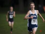 Skyview junior Colby Gilbert made good use of the hills at Lewisville Park, running to a Class 4A district championship.