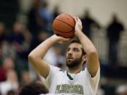 Evergreen basketball player Austin Gurnsey, against Columbia River, Wednesday, December 7, 2011.