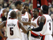 Raymond Felton (5), along with Trail Blazers teammates (from left) Marcus Camby, LaMarcus Aldridge, Wesley Matthews and Gerald Wallace know they have something special in Portland.