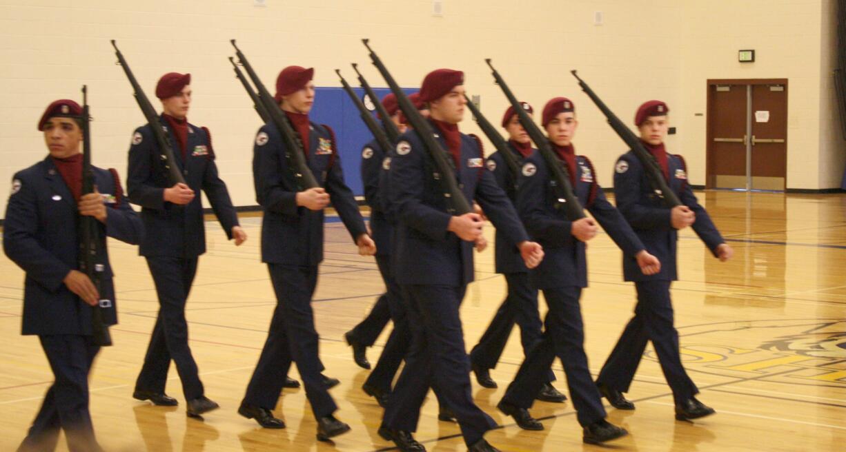 Battle Ground: The Prairie High School Air Force JROTC armed drill team finished first at regionals in Tacoma on March 17.