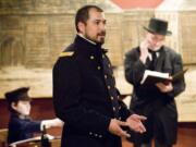 Park ranger Aaron Ochoa, as Civil War Gen. Ulysses S.