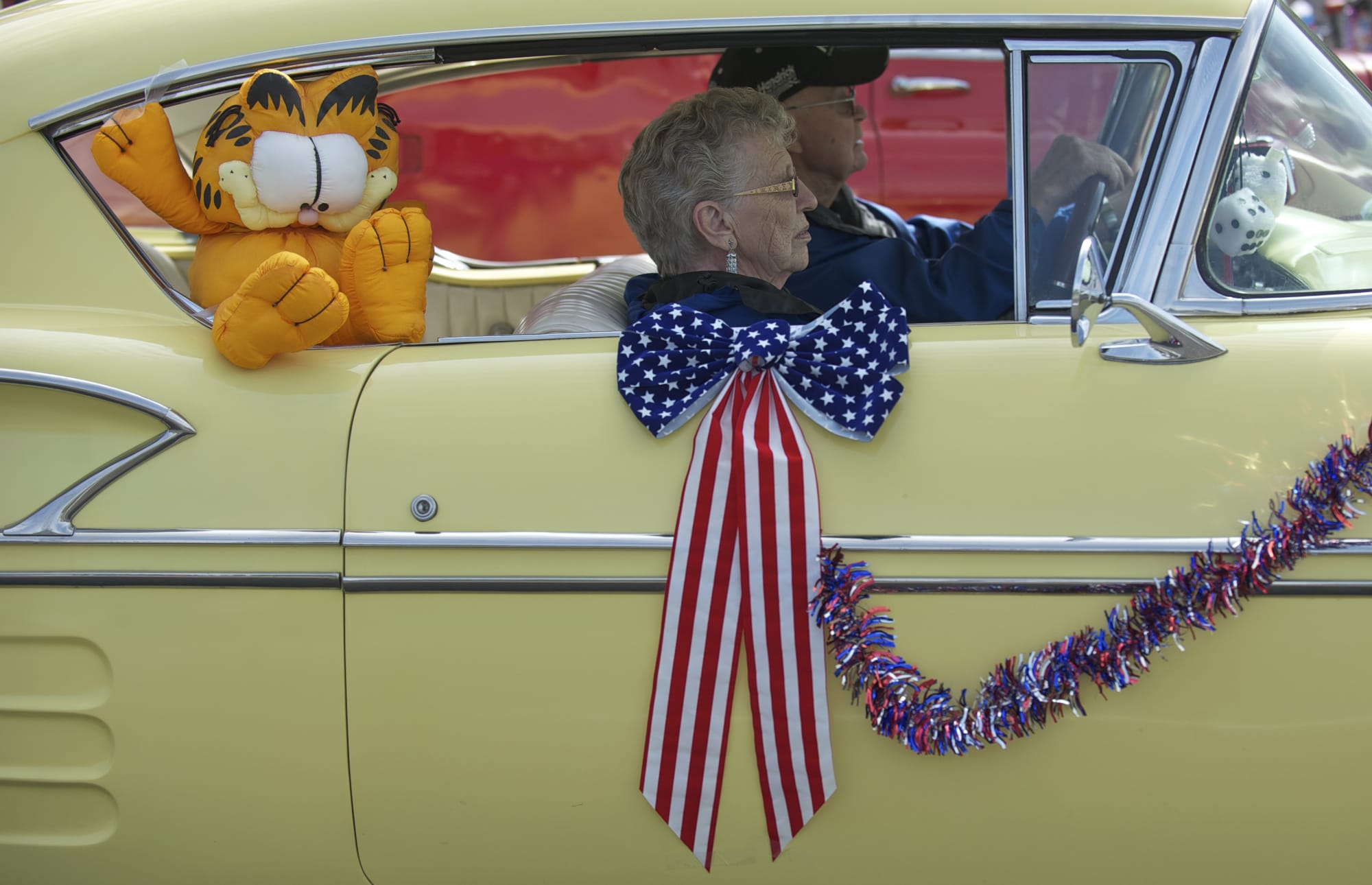 Betty and William Brye of Vancouver drove their 1958 Chevy Impala Saturday during the 48th annual Hazel Dell Parade of Bands.