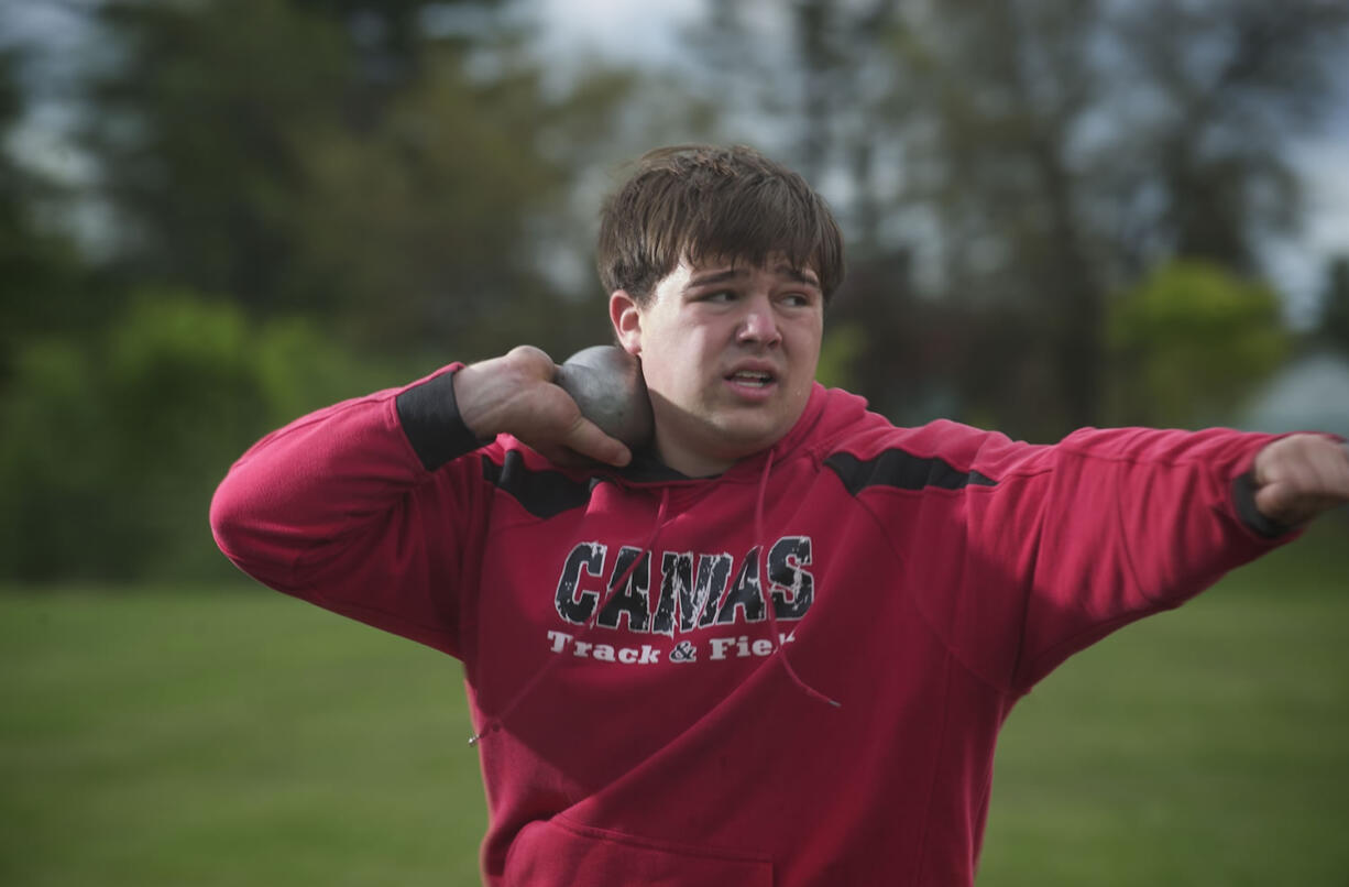 Camas' Triton Pitassi was a district champion tennis player before putting down his racket to focus solely on throwing in track and field.