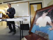 Frank Hoetker of Woodland reads a letter written by his son, Darby, during a presentation at Daybreak Youth Services, a Vancouver inpatient substance abuse treatment center for teens.