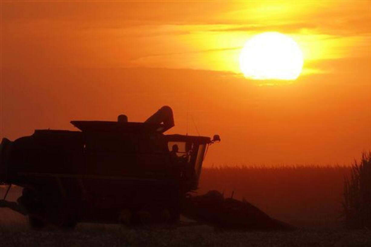 A central Illinois farmer harvests corn Sept. 13 near New Berlin, Ill.