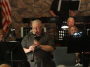 Dennis Pieren, left, performs a clarinet solo at the Westwinds Community Band&#039;s Salute to Big Band last year.