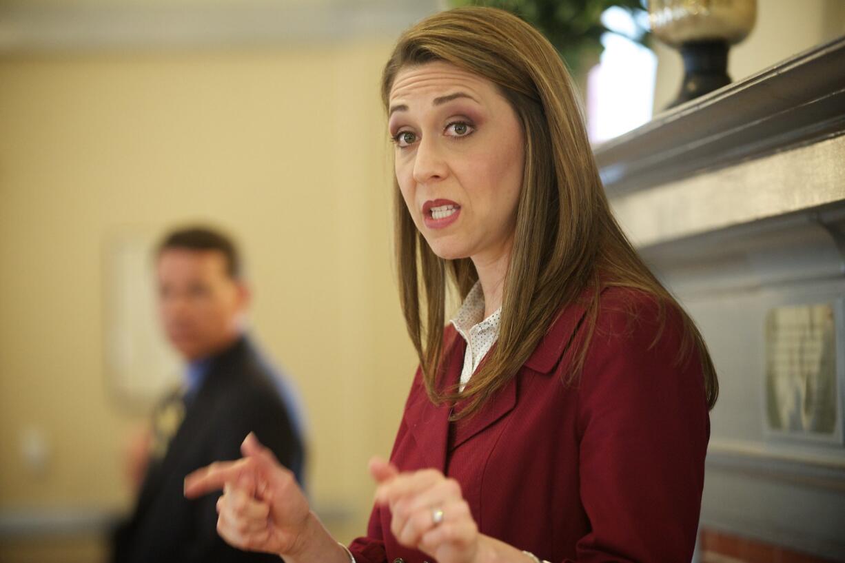 Rep. Jaime Herrera Beutler, accompanied by Rep. Sam Graves, chairman of the U.S.