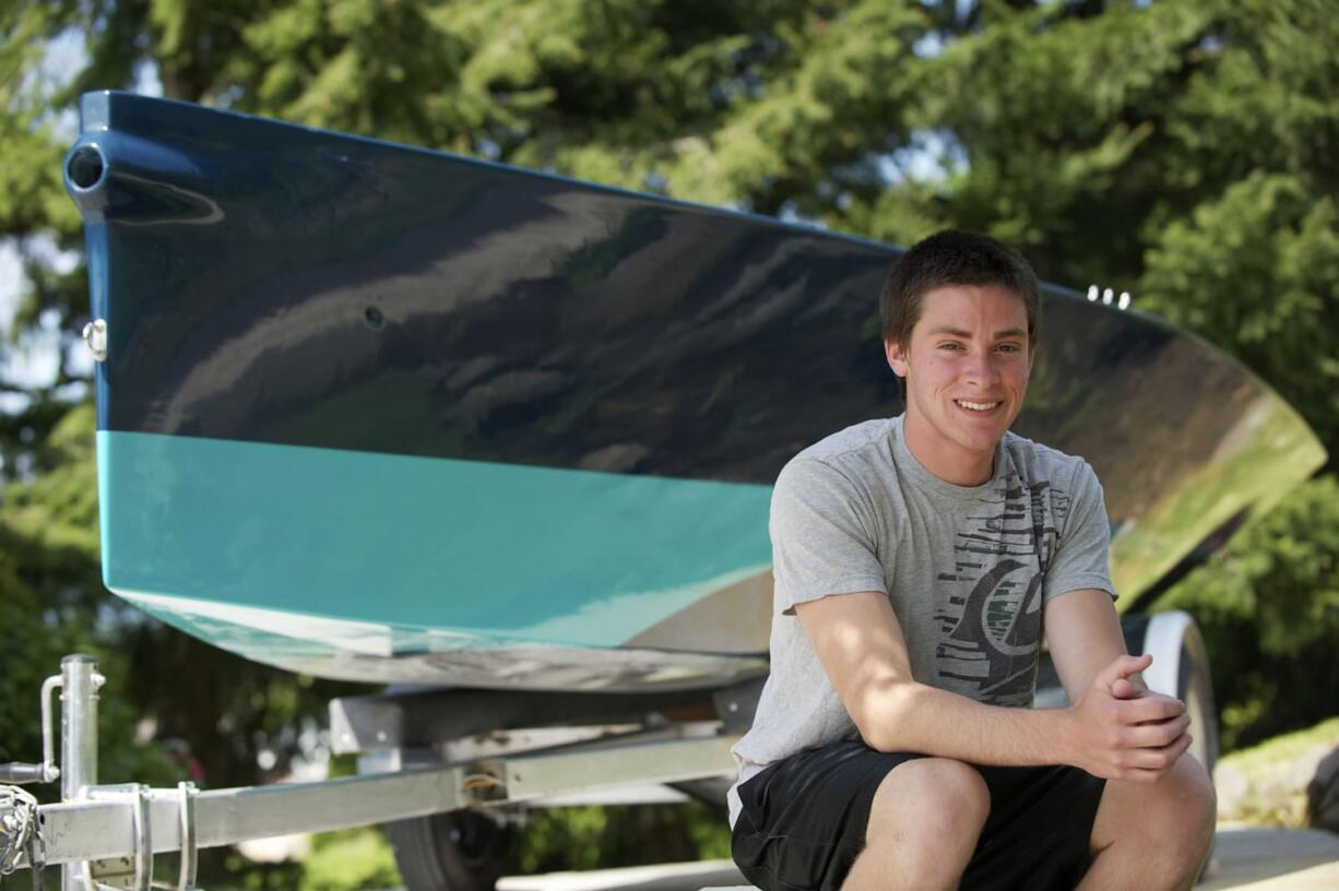 Camas High School senior Stephen Moran spent seven months and 300 hours building his i550 racing sailboat.