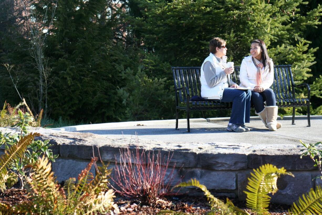 Salmon Creek: This new seating area honors late campus development manager Earl L.