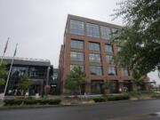 The new Vancouver City Hall is adjacent to Esther Short Park.