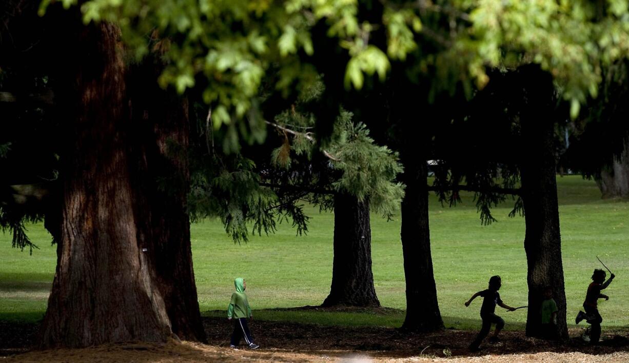 Children play at Fort Vancouver Historic Reserve on Monday October 3, 2011.