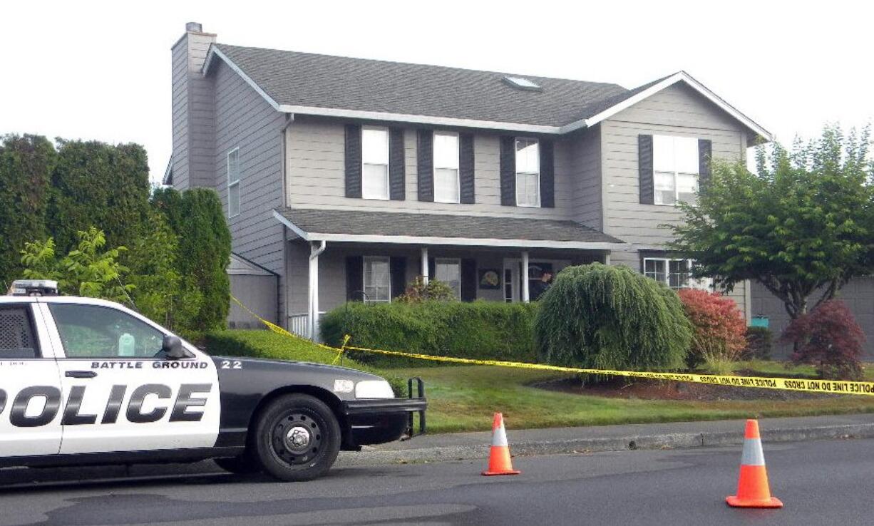 Police blocked off a Battle Ground home early Tuesday to investigate a reported shooting.