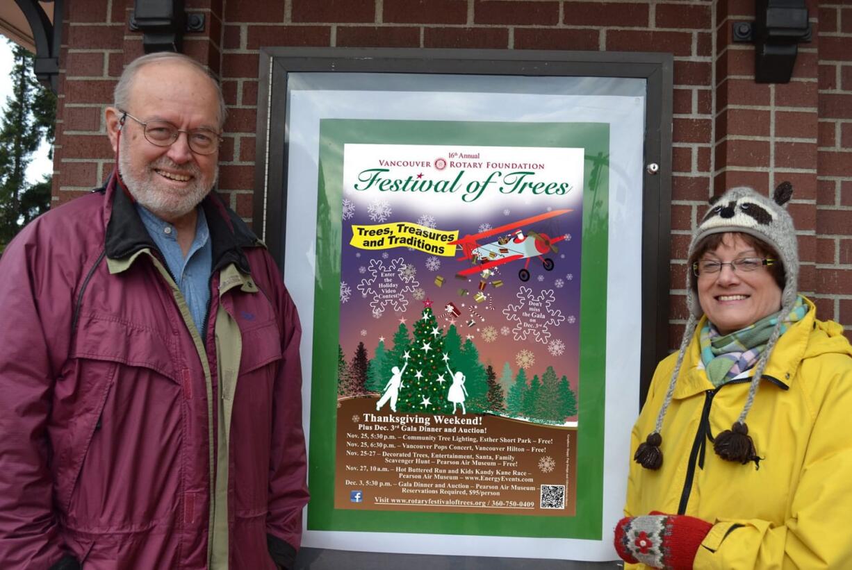 Esther Short: Carol Johnsen and Bruce Bryant of Happy Pup Design designed this year's poster for the Rotary Foundation Festival of Trees.