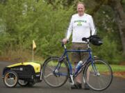 La Center School District Superintendent Mark Mansell cycled along the Burnt Bridge Creek Trail this year to prepare for a cross-country ride.