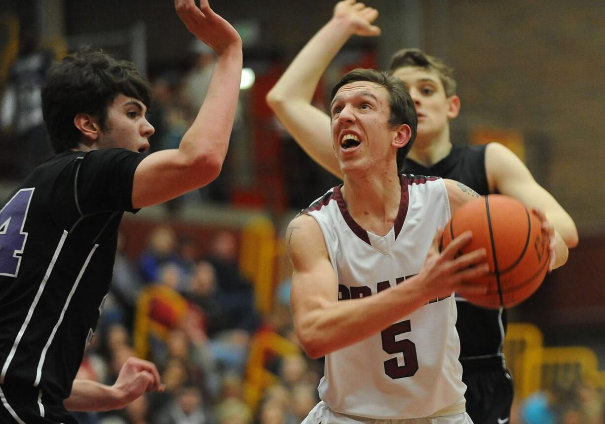 Prairie&#039;s Michael Stockbridge connected of 9 of 11 shots Thursday -- 7 of 8 from 3-point range -- in the Falcons&#039; 72-40 win over Columbia River.