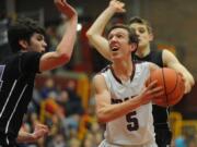 Prairie&#039;s Michael Stockbridge connected of 9 of 11 shots Thursday -- 7 of 8 from 3-point range -- in the Falcons&#039; 72-40 win over Columbia River.