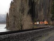 A 6,300-foot-long BNSF Railway train pulled by a GE-made Evolution diesel electric locomotive emerges from the Cape Horn tunnel on its way to Iowa in a TV commercial.