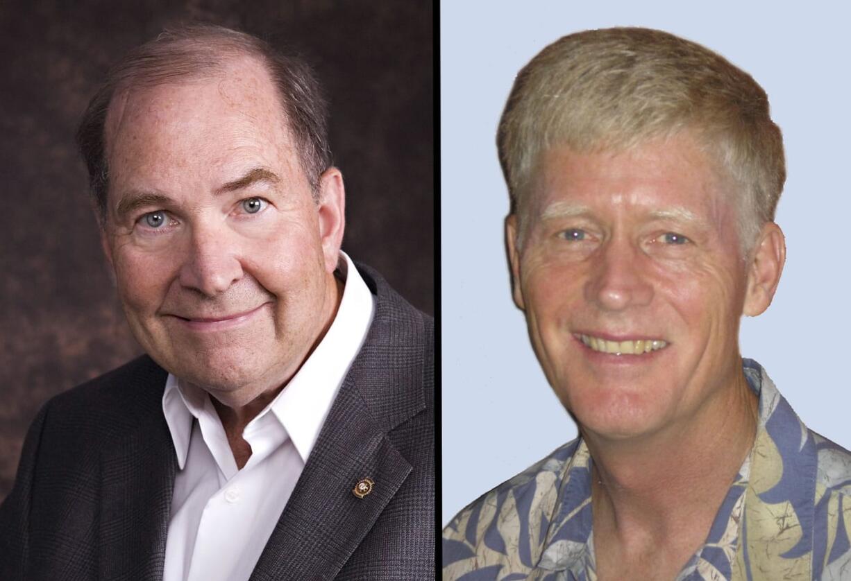 Incumbent Bill Ward, left, and challenger Neil Cahoon