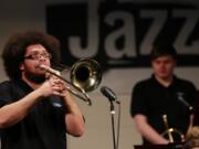 James Powers plays lead trombone for the Clark College Jazz Ensemble at the 53rd annual Clark College Jazz Festival.