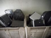 Electronic waste waits to be picked up and processed at the West Vancouver Transfer Station recently.