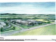 A conceptual drawing of the state Department of Fish and Wildlife offices proposed for the Port of Ridgefield.