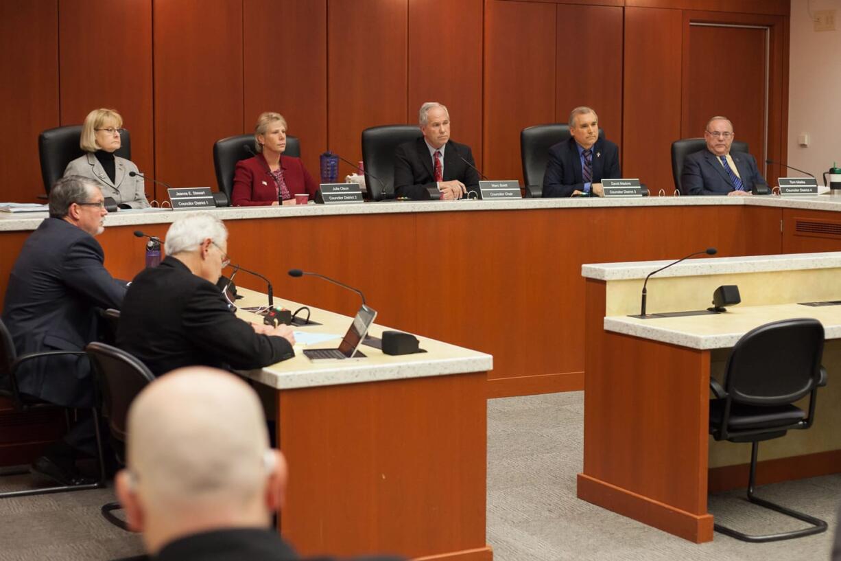 The new Clark County Council for 2016 sits down for its first meeting of the year on Tuesday, Jan.