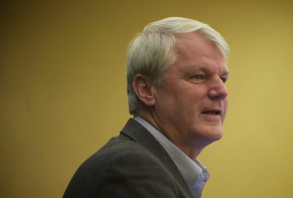 Former Congressman Brian Baird delivers the keynote address during a fundraising banquet for The Children's Center.