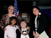 Battle Ground: Sandye Talbert, center, is the new exalted ruler of the Battle Ground Elks Lodge.