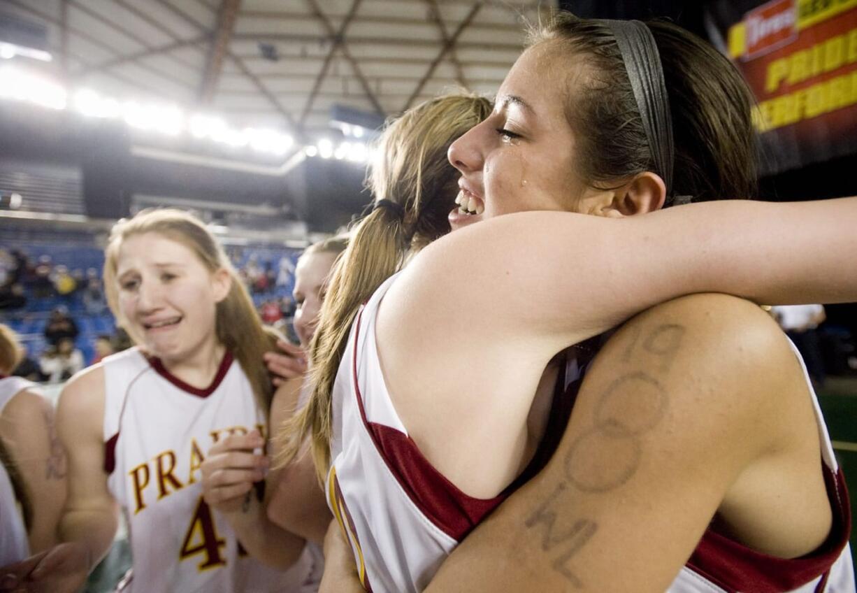 Prairie's victory Saturday night gave Clark County two state champions in girls basketball.