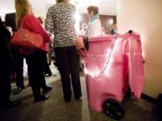 The Vancouver-based Pink Lemonade Project this week began selling pink recycle bins as its latest fundraiser. The bins, donated by Waste Connections, can be purchased with a minimum donation of $200.