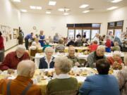 Seniors meet for the annual Thanksgiving lunch at the Washougal Senior Center.