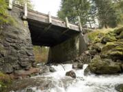 The Cougar Creek Bridge outside Washougal is slated for removal and replacement this summer. The short span, built in 1935, is one of only two remaining wooden bridges owned and maintained by Clark County.