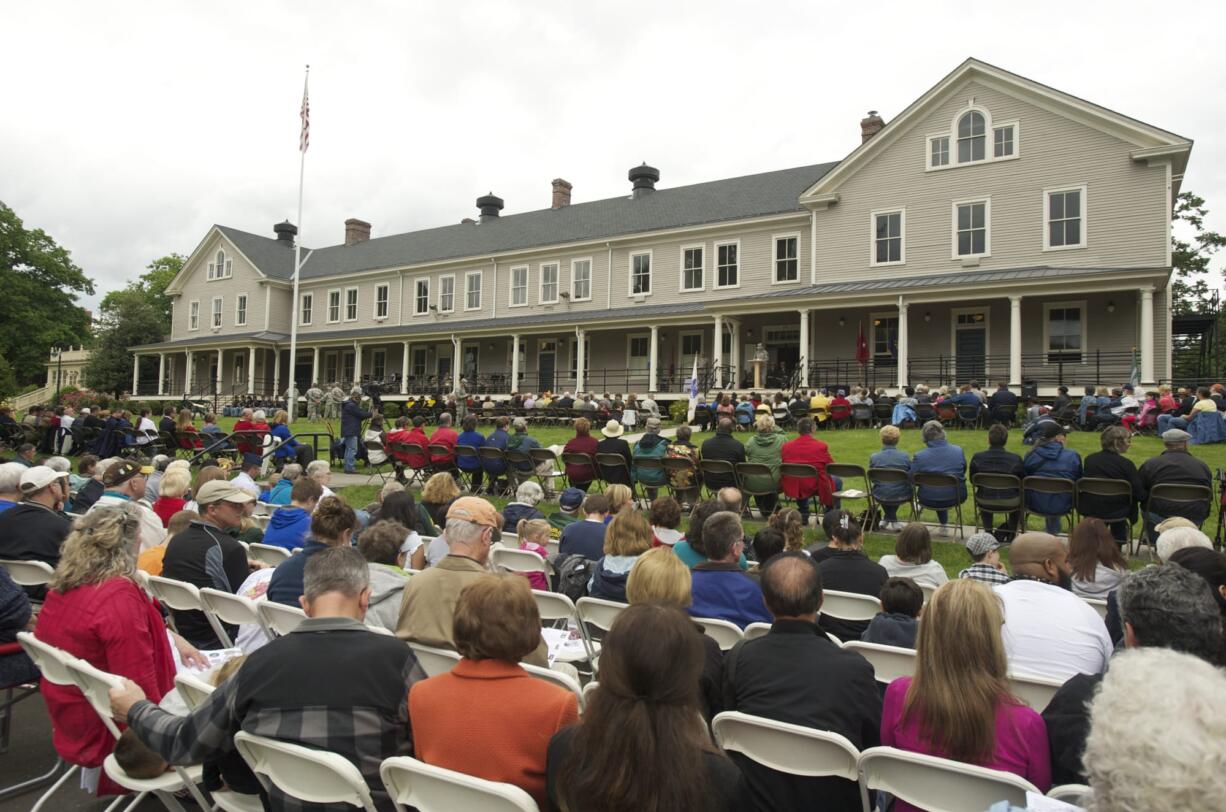 About 250 spectators turned out for the ceremony that formally turned over the East and South Vancouver Barracks to the National Park Service on Monday.