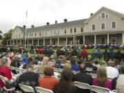 About 250 spectators turned out for the ceremony that formally turned over the East and South Vancouver Barracks to the National Park Service on Monday.