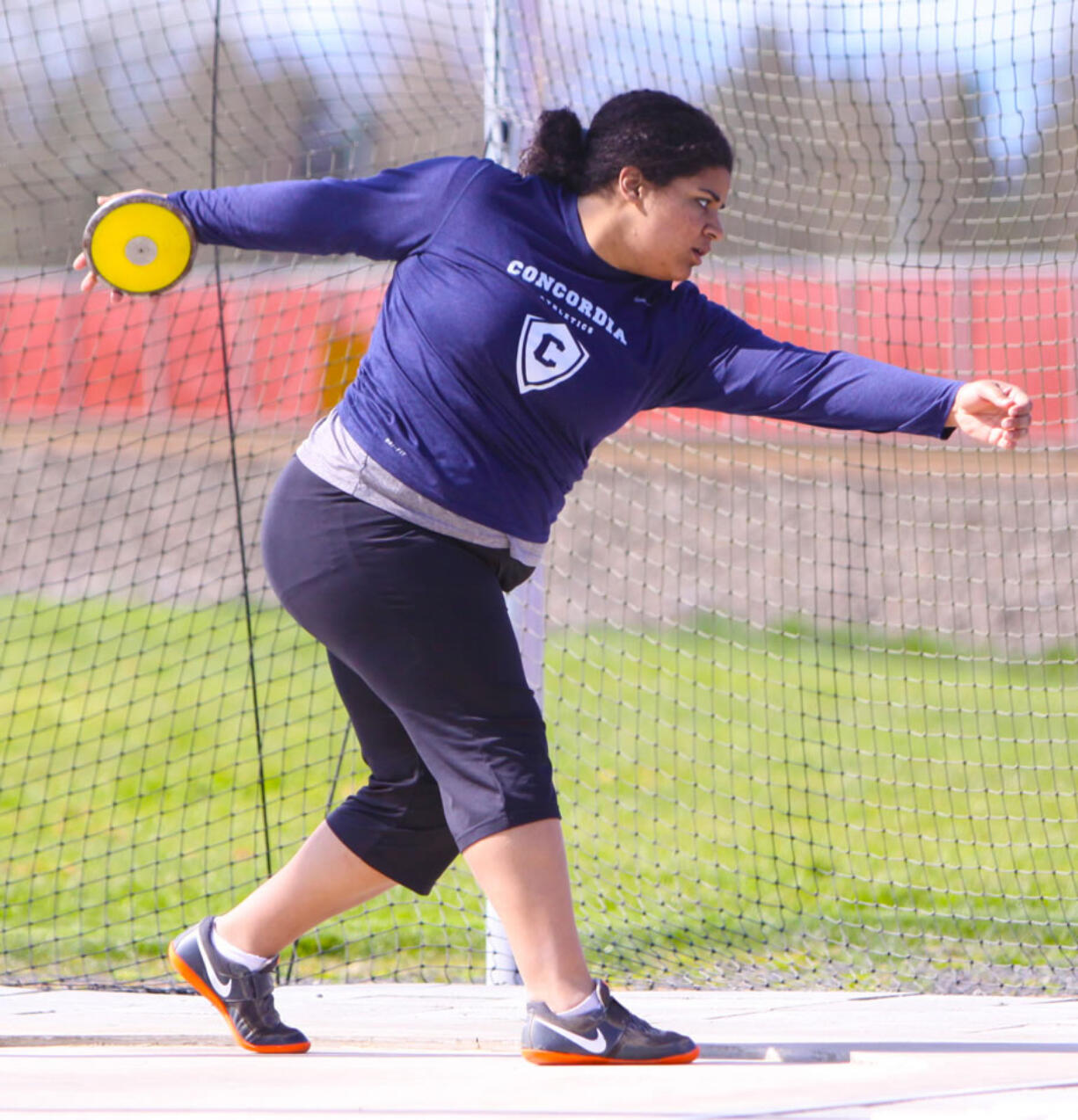 Concordia University's Gabi Dixson is the NAIA leader in discus this season.