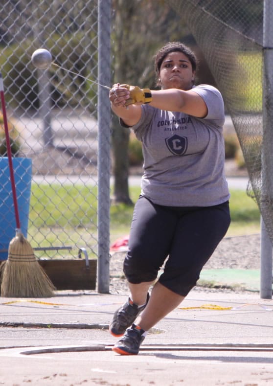 Concordia University's Gabi Dixson is fourth in the NAIA leader in hammer this season.